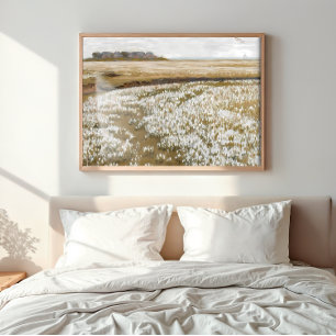 Toile Paysage de campagne vintage prairie champ