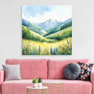 Toile Paysage de la vallée de la fleur sauvage - Serene 