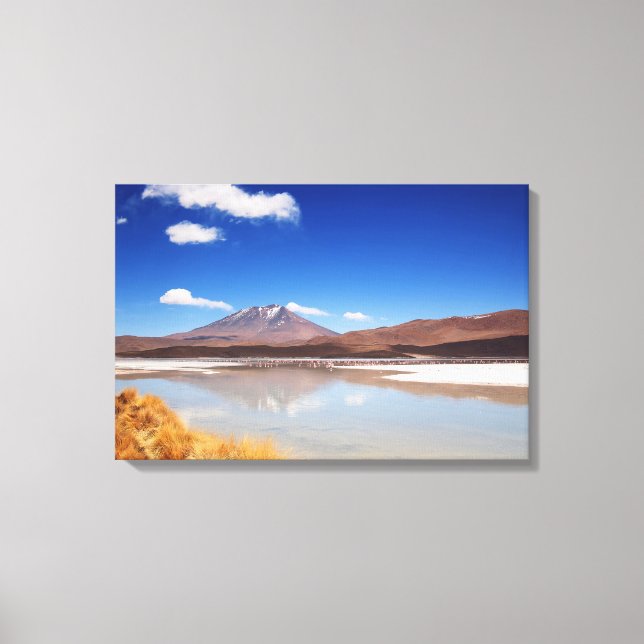 Toile Paysage de l'Altiplano avec volcan en Bolivie (Recto)