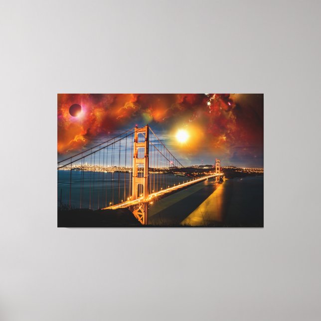 Toile Paysage de l'Imaginaire du pont d'or (Recto)