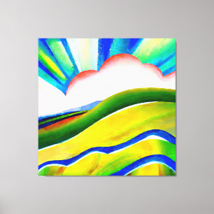 Toile Paysage de Sunburst Rainbow