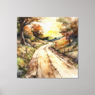 Toile Paysage de Sunset Country Road