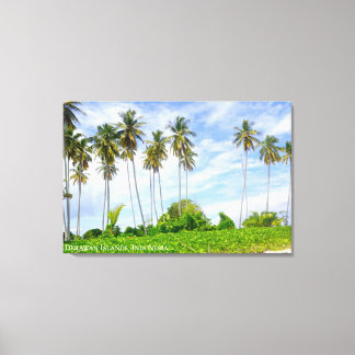 Toile Paysage d'île de cocotiers Photo de voyage