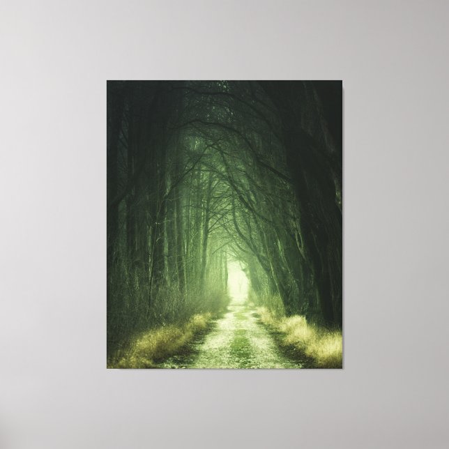 Toile Paysage d'Imaginaire de la forêt verte foncée (Recto)