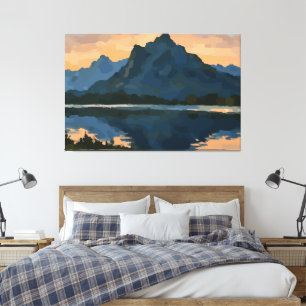 Toile Paysage du lac Mountain