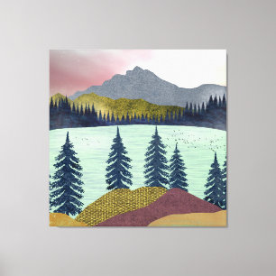 Toile Paysage du lac Red Sky