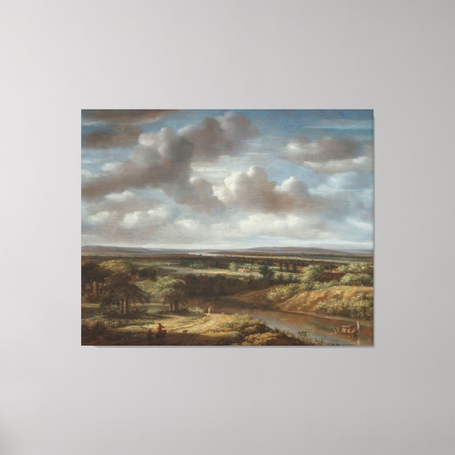 Toile Paysage fluvial, Philips Koninck, 1676 Prin en toi (Recto)
