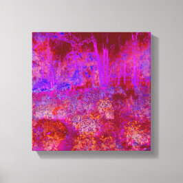 Toile Paysage impressionniste Trippy Red et Magenta