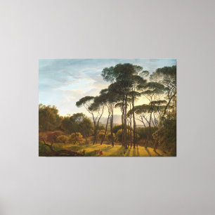 Toile Paysage italien avec pins parasols, Hendrik