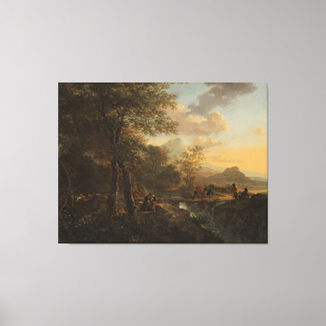 Toile Paysage italien avec un rédacteur, Jan Two, c. (Recto)