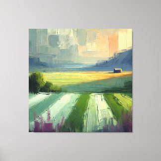 Toile Paysage minimal Abstrait violet, gris jaune