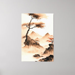 Toile Paysage minimaliste côtier japonais
