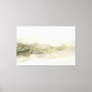 Toile Paysage Moderne Minimaliste Abstrait Sage Or
