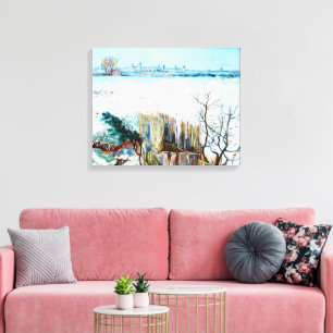 Toile Paysage neigeux avec Arles par Vincent van Gogh