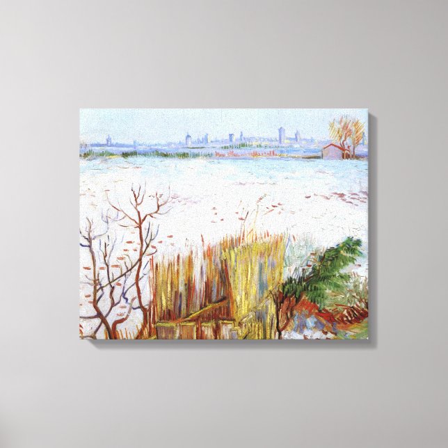 Toile Paysage neigeux, célèbre peinture de Van Gogh (Recto)