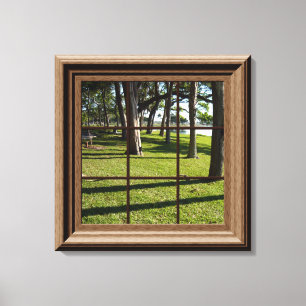Toile Paysage paisible de vue de fenêtre de Faux avec