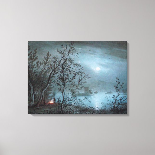 TOILE PAYSAGE ROMANTIQUE NOCTURNE EN BLEU (Recto)