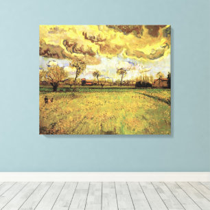 Toile Paysage sous un ciel orageux de Vincent van Gogh