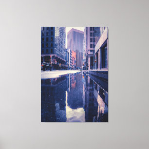Toile Paysage urbain après la pluie