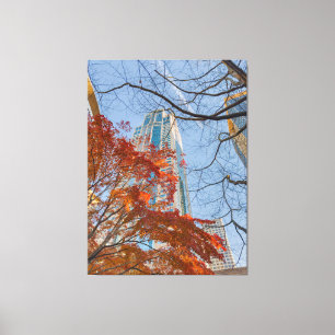 Toile Paysage urbain aux couleurs automnales