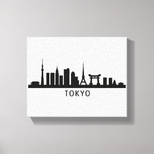 Toile Paysage urbain du Japon Silhouette de la skyline