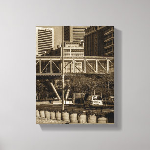 Toile Paysage urbain monochrome de la ville du Cap, mode