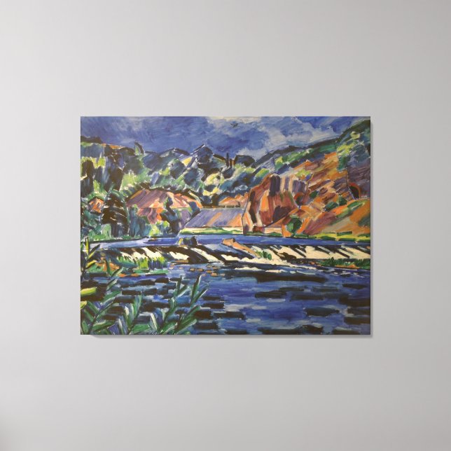 Toile Paysage vintage rivière Sazava (Recto)