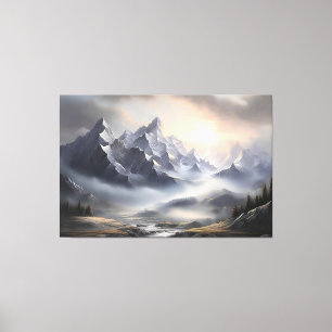 Toile Paysage Whimsical Misty Mountain