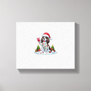 Toile Peace Main Anglais Springer Espagnol Chien de Noël
