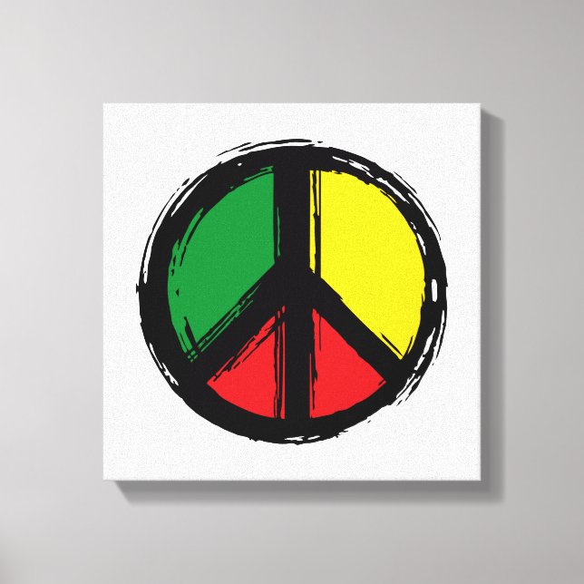 Toile Peace Symbol with reaggae colors (Recto)