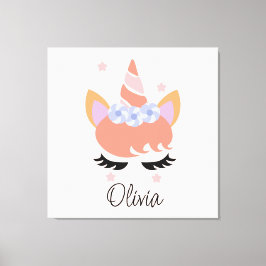Toile Peach Unicorn Lashes Girl