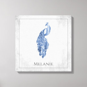 Toile Peacock Bleu Élégant Imprimer