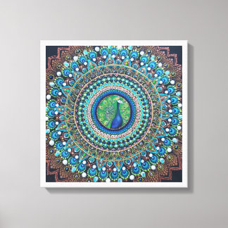 Toile Peacock Dot Mandala Art