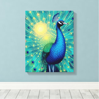 Toile Peacock Energies in Bloom – Premium Wrapped Canvas