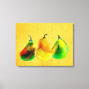 Toile Pear art mignon aquarelle papier de fruit