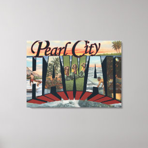 Toile Pearl City, Hawaii - Scènes de grandes lettres