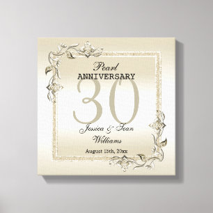 Toile Pearl Gem & Parties scintillant 30e anniversaire d