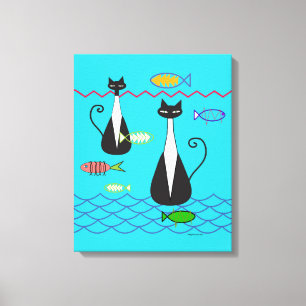 Toile Pêche aux chats