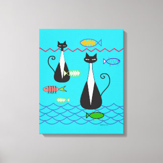 Toile Pêche aux chats