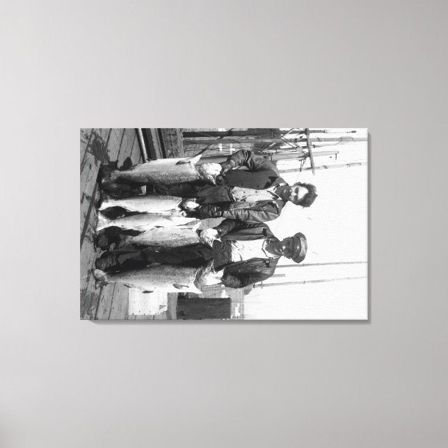 Toile Pêcheurs et Saumons sur les quais, Washington (Recto)