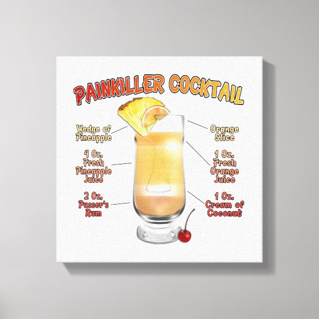 Toile PEINKILLER Cocktail Recette Art 12"x12" (Recto)