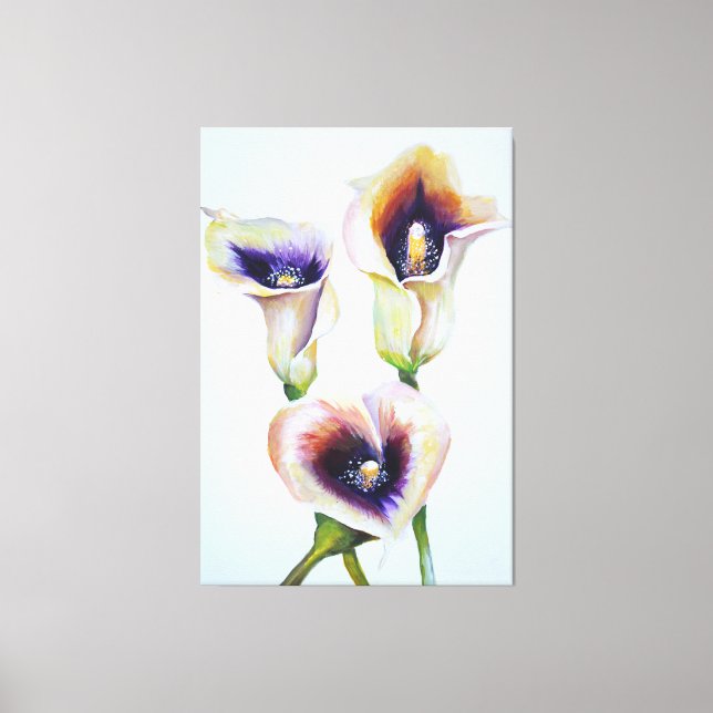Toile Peint Calla Lillies Beau Bouquet Blomning (Recto)