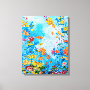 toile peinte à fleurs