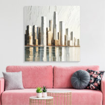Peinture 3D texturée minimaliste Cityscape