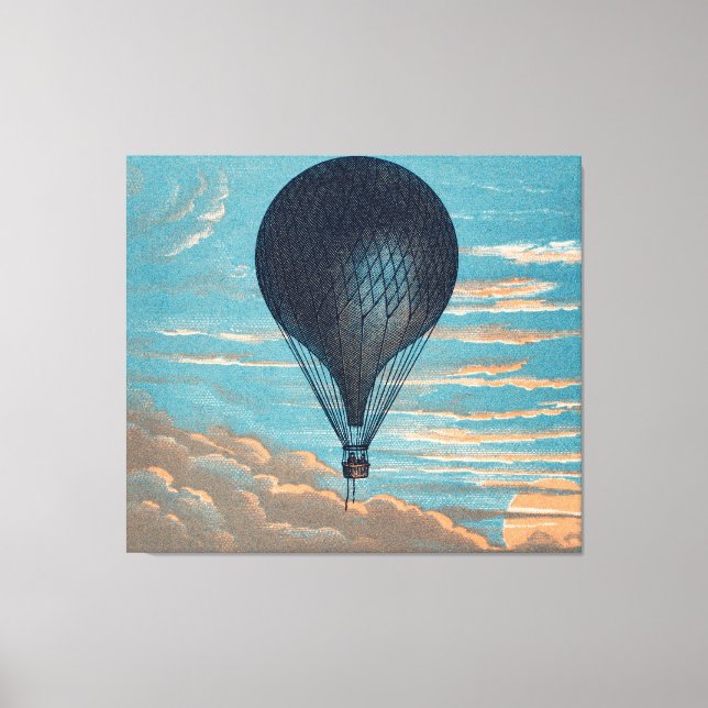 Toile Peinture à ballon à air chaud bleu vintage (Recto)