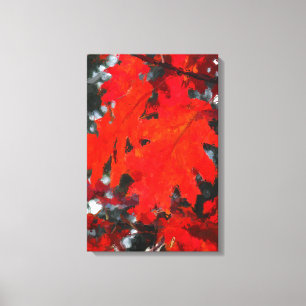 Toile Peinture à la feuille d'érable rouge