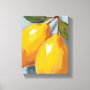 Toile Peinture à l'aquarelle Citron Jaune