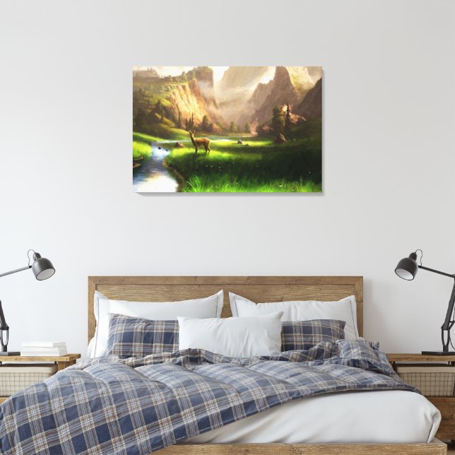 Toile Peinture à l'huile de la vallée du Cerf Imprimer (Insitu(Chambre))