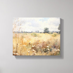 Toile Peinture à l'huile de paysage de fleur sauvage