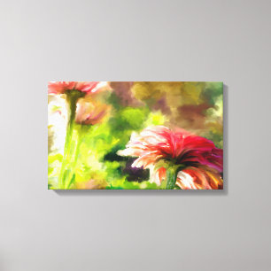 Toile Peinture à l'huile de paysage Fleur sauvage imprim